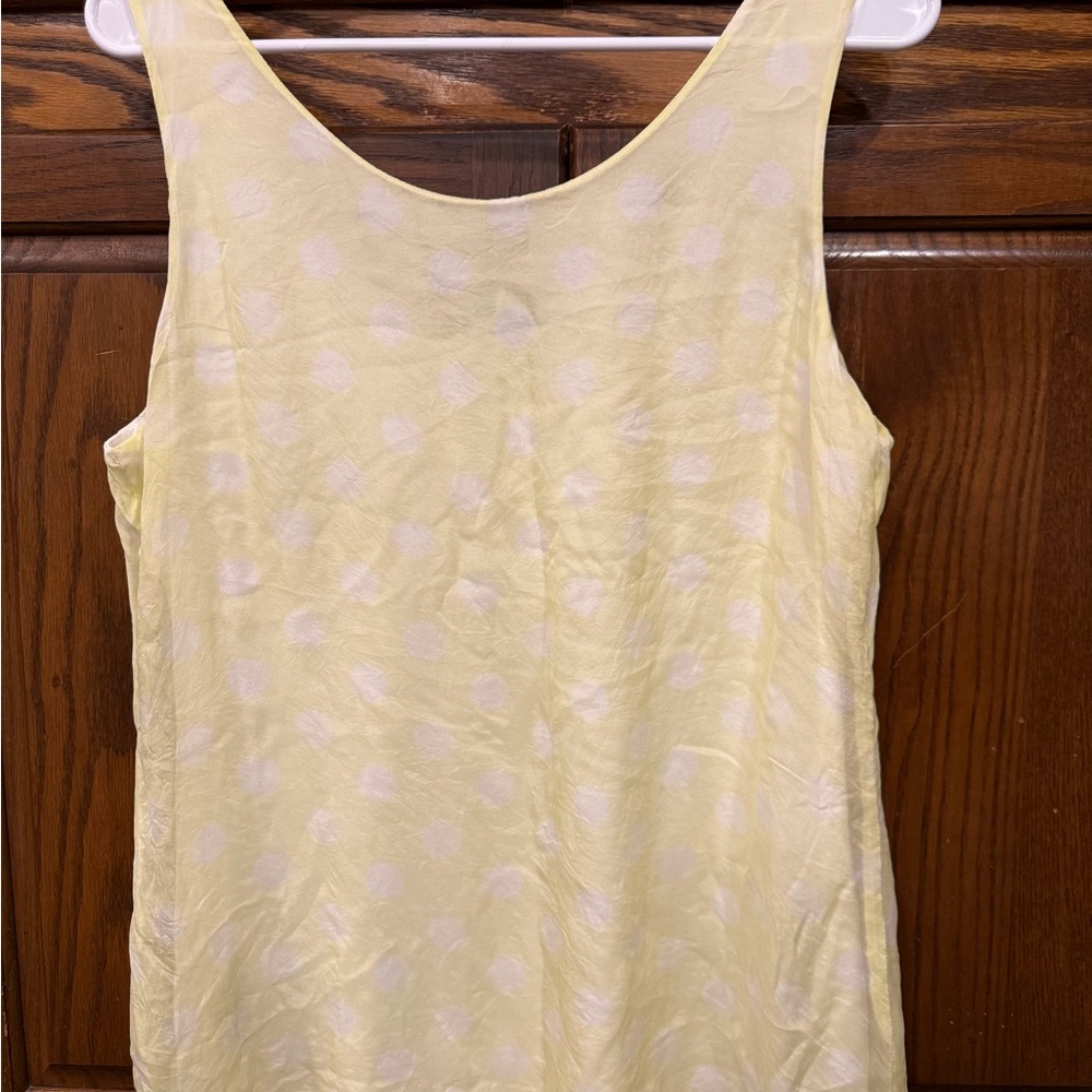 Soft Surroundings Tank Top Blouse M Medium Lined Sheer Yellow summer - Picture 3 of 3